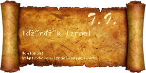 Török Izrael névjegykártya